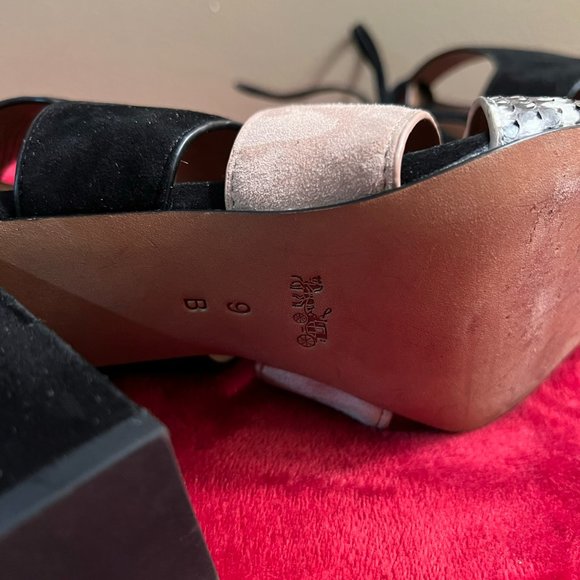 Coach Minetta Land Snake/Suede Heels - Picture 5 of 5